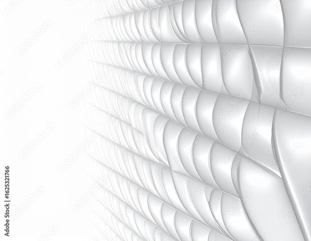 Naklejka premium Vertical fractal mesh pattern in white‑silver, soft ambient lighting