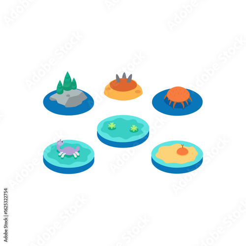 different tide pool diorama set   