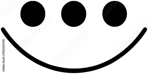 Team Cohesion Icon – Minimalist Vector of Three Dots on Curved Line