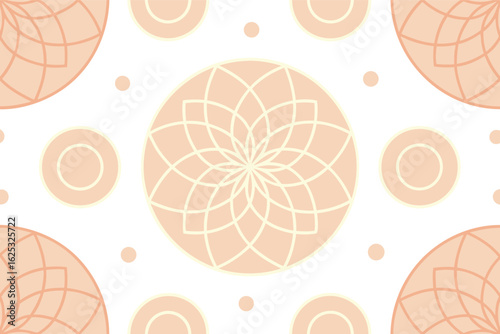 Soft pastel geometric mandala pattern seamless background