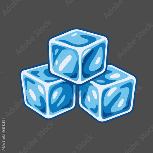 Vector Ice Cubes Illustration – Isolated from Background and Fully Customizable Design for Digital and Print Use
