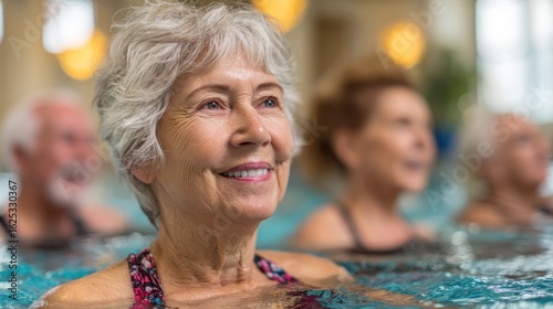 Senior citizens in a spa