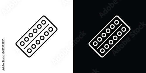 Pill blister pack icon symbol template for graphic and web design collection logo vector illustration