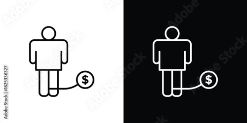 Man with debt icon symbol template for graphic and web design collection logo vector illustration