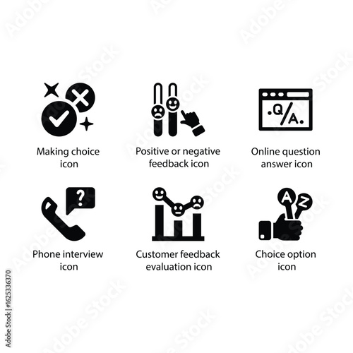 Choice task, feedback, Question answer, Phone interview, Customer feedback, Choice option, icon
