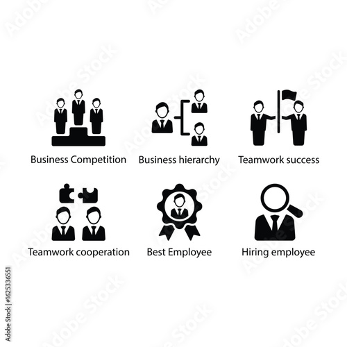 Business Competition, Hierarchy, Teamwork success, Teamwork, Best Employee, Hiring employee, icon