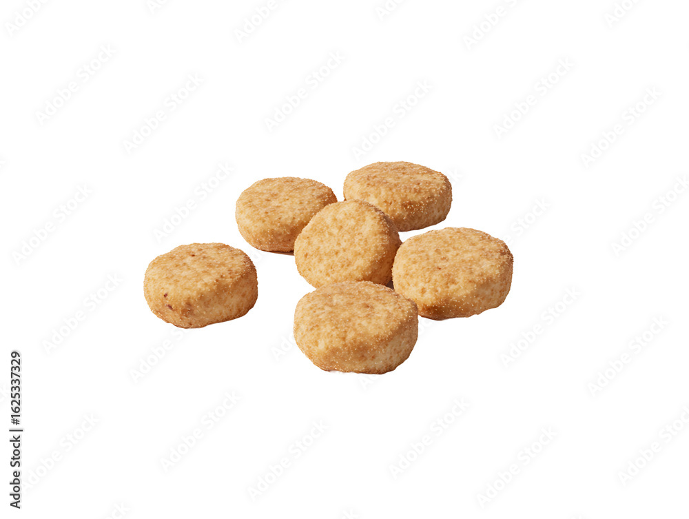 Six round sugar cookies isolated on white background isolated on transparent background Six round sugar cookies isolated on white background isolated on transparent background