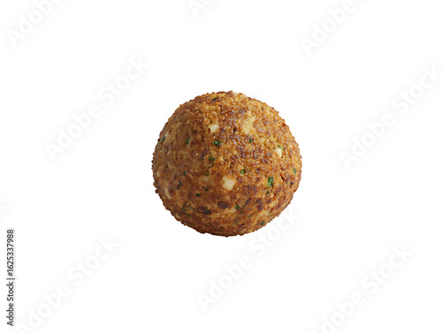 Single falafel ball isolated on white background isolated on transparent background
