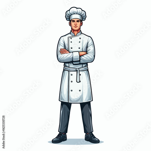 vector image of a full body male chef