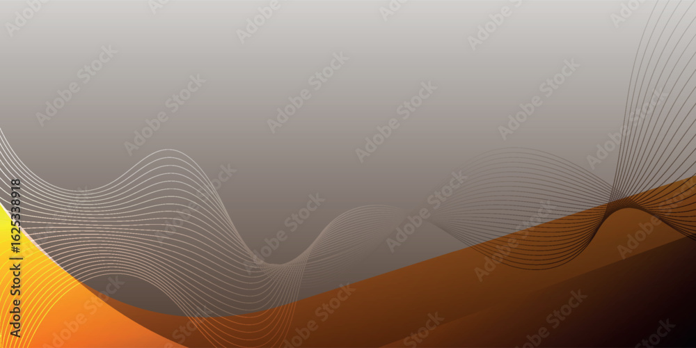 Fototapeta premium Yellow to Dark Brown Gradient Abstract Wave Background with Smooth Flowing Lines, Perfect for Elegant Web Banners, Business Presentations, Event Posters, Brochures, and Digital Product Templates