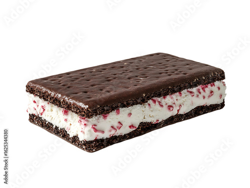 Ice cream sandwich raspberry isolated on transparent background