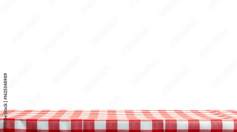 Obraz premium Red and white checkered cloth base isolated on transparent background