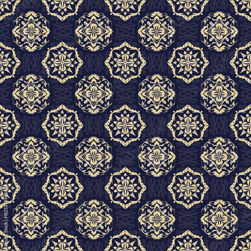 Seamless background with traditional Japanese pattern in Kame style  