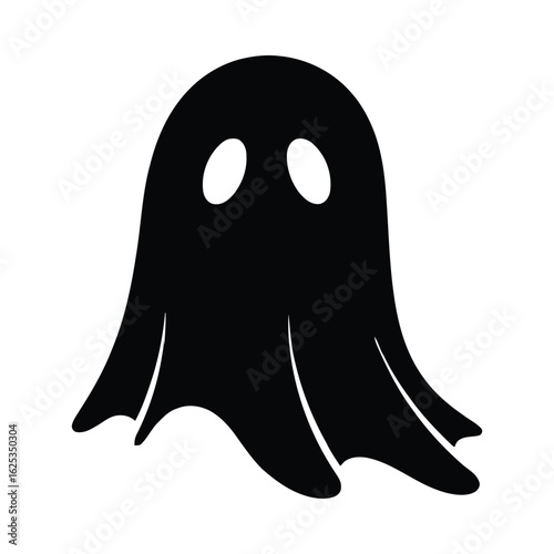 Black ghost with white eyes halloween spooky