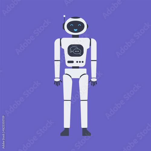 Various chat robots showing different moods, actions, and designs