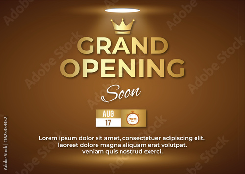 :uxury grand launch invitation design with spoltlight background