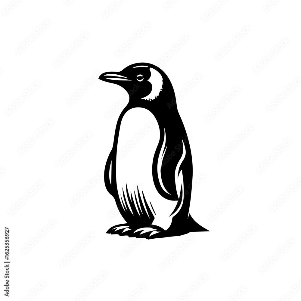 Fototapeta premium Stylized Black and White Penguin Silhouette.