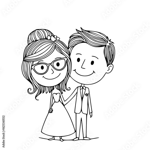 Happily Ever After: An elegant illustration depicts a joyous couple, radiating love and excitement as they prepare to step into their shared journey, marking a milestone in the realm of marital bliss.