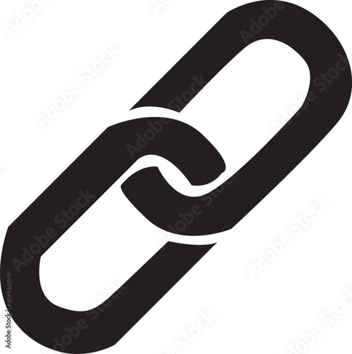 Black Link Chain Icon on White Background connection symbol