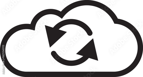  Flat Vector Icon of Circular Arrows for Sync, Refresh, or Repeat Process Design