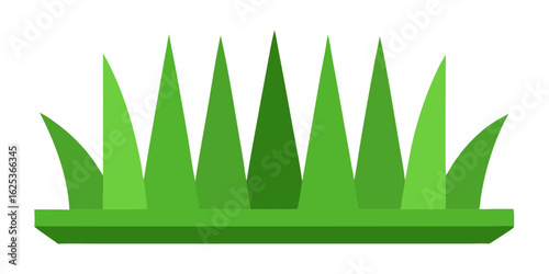 Basic Green Strip Grass Cartoon Vector Simple Landscape Design Element