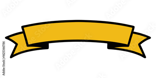 Comic Banner Ribbon Vector with Bold Shapes for Playful Graphic Art