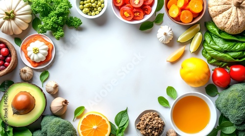 minimalist food layout a clean, natural, and healthy food layout with a focus on simplicity in meal choices