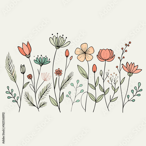 black-and-white-hand-drawn-wildflower-border--sim
