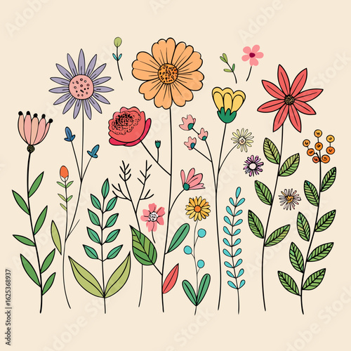 black-and-white-hand-drawn-wildflower-border--sim