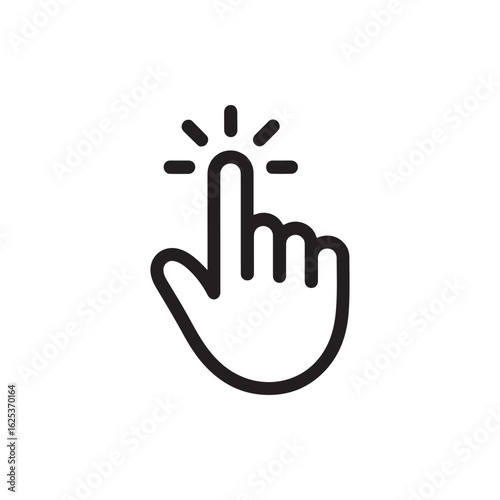 Hand cursor pointer icon in pixel style. Clicking finger. Computer mouse click symbol. Press or select button for web. Vector illustration isolated on white background. 