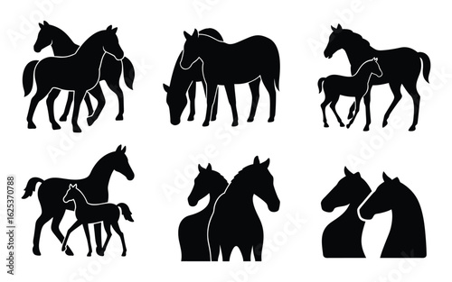 Pair of Horses Silhouette Set