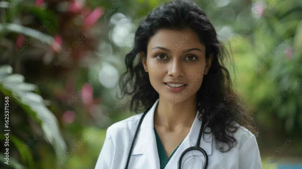 South Asian female medical doctor with a friendly smile, dressed in professional attire, representing the healthcare field. South Asian female medical doctor with a friendly smile, dressed in professional attire, representing the healthcare field.