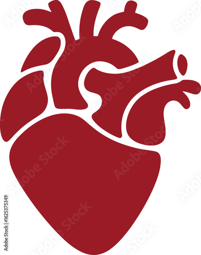 Human heart logo vector art illustration