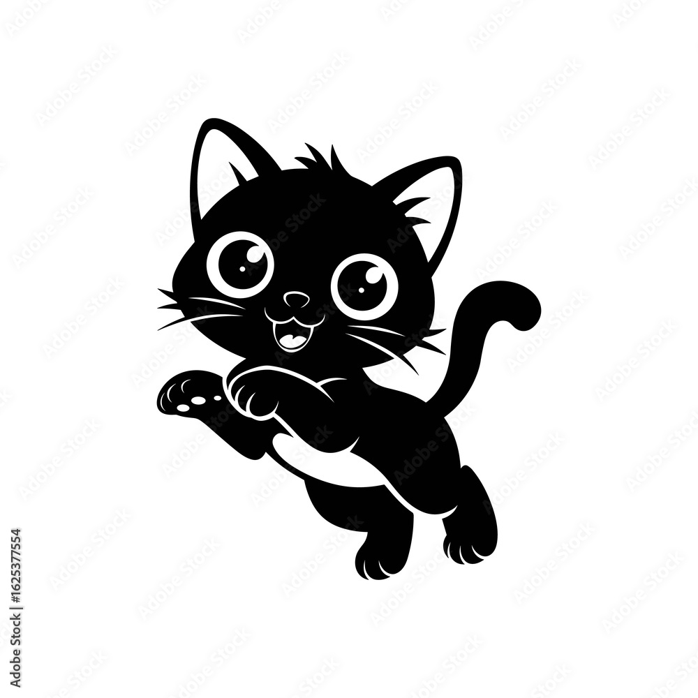 Obraz premium black and white cat cartoon vector image free downloads.