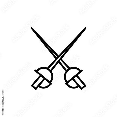 Fencing Swords Icon Crossed for Sports Illustrations  
