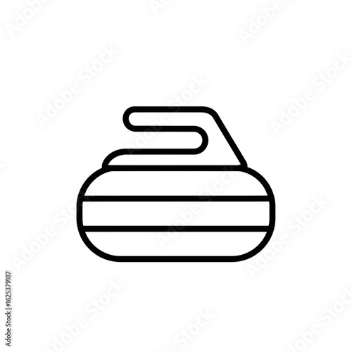 Curling Stone Icon in Minimalist Style  