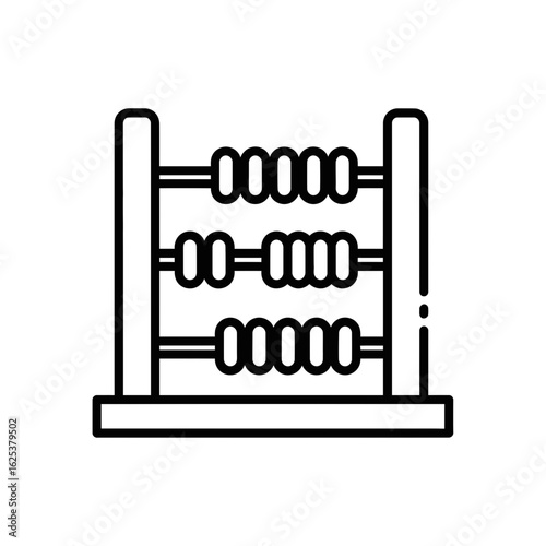 Abacus icon in simple design for educational purposes  