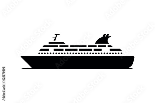 Black cruise ship silhouette passenger ship ocean liner