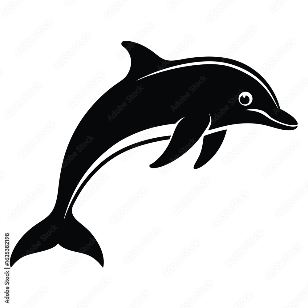 Fototapeta premium dolphin black silhouette vector