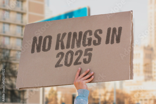 Tablou pe pânză NO KINGS IN 2025 Reject authoritarian symbolism, demanding democratic values over oppressive figures