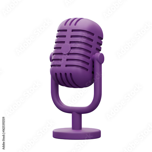 microphone, purple, vintage clean simple clear high quality detailed closeup studio natural light copy space minimal modern stock photo for web for print background design template concept idea profes