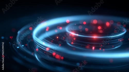 Tech Halo Rotating Particle Flow Data Surge