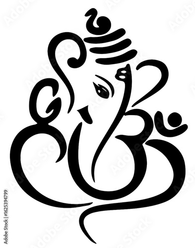 Ganesh Ji Vector Illustration – Traditional Hindu God Artwork for Festival Use, Puja Decor, and Invitations - .eps