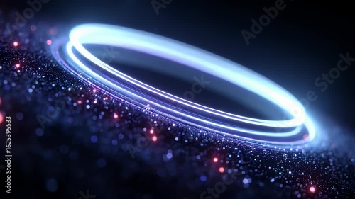 Abstract Particle Ring Around Tech Futuristic
