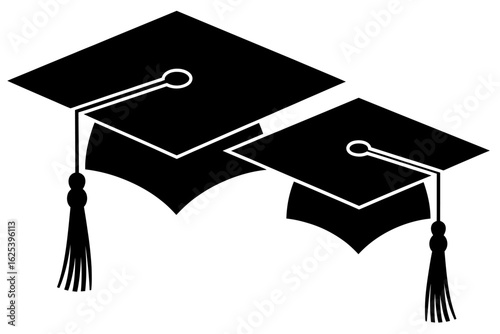 Graduation caps symbolize academic achievement and celebrate the completion of studies representing success and new beginnings