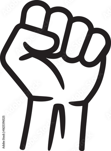 Raised Fist Icon Vector Illustration Symbol of Solidarity Resistance and Empowerment