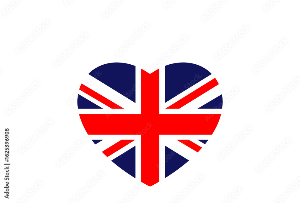 Obraz premium United Kingdom Flag Heart