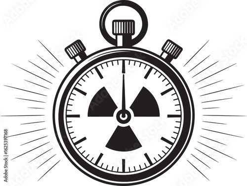 Urgent Radiation Hazard Countdown: A Stopwatch Icon Symbolizing Time Sensitivity in Nuclear Safety