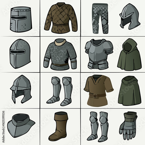 Set of medieval armor