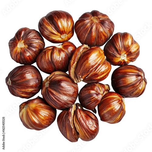 Harvesting chestnuts a bountiful autumn gathering in nature's abundance close-up view of fresh nuts on a